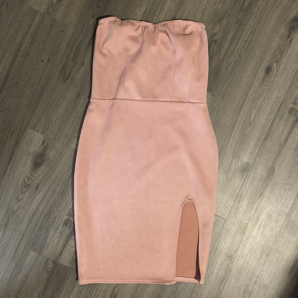 Missguided - strapless suede dress